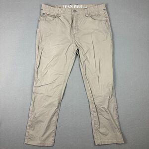 Jean Paul Men's Size 36/32 Straight Fit Chino Pants Cotton Khaki Taupe Beige